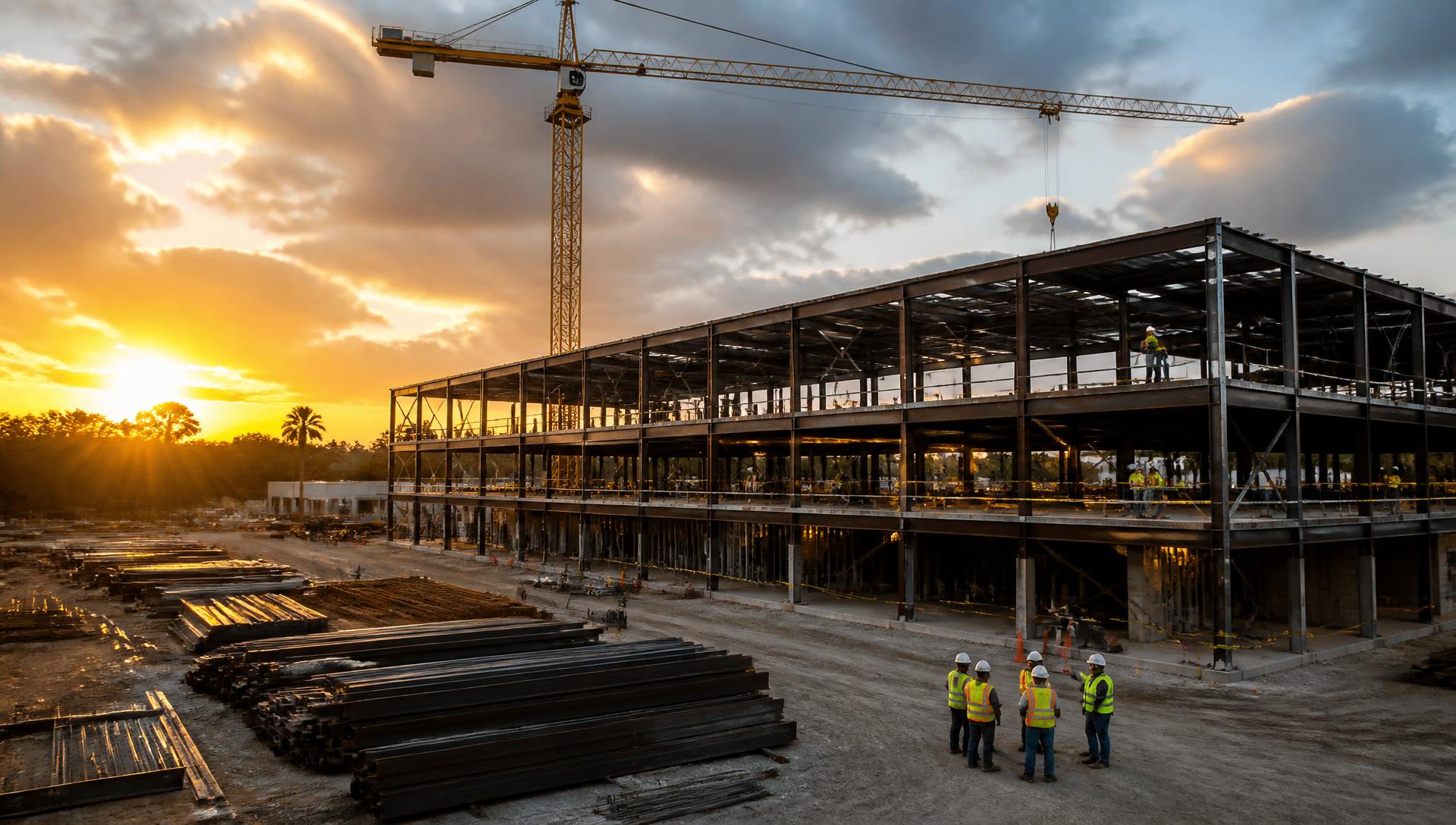 Construction crew at work on a Northeast Florida project site